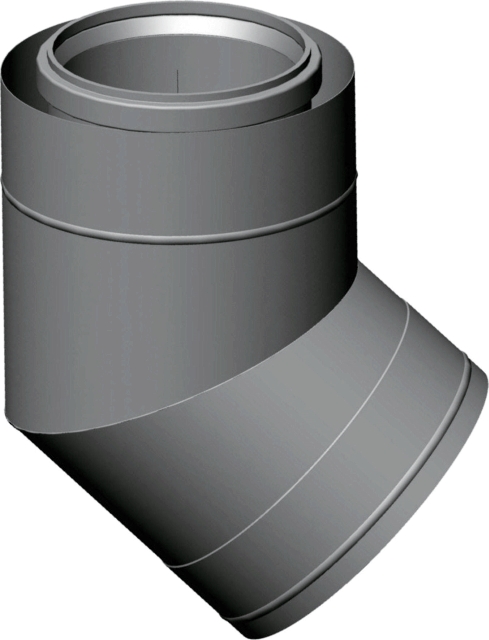 Wolf Abgasbogen DN250/350 konzentrisch 45 Grad, aus Edelstahl/PP Wolf Abgasbogen DN250/350 konzentrisch 45 Grad, aus Edelstahl/PP