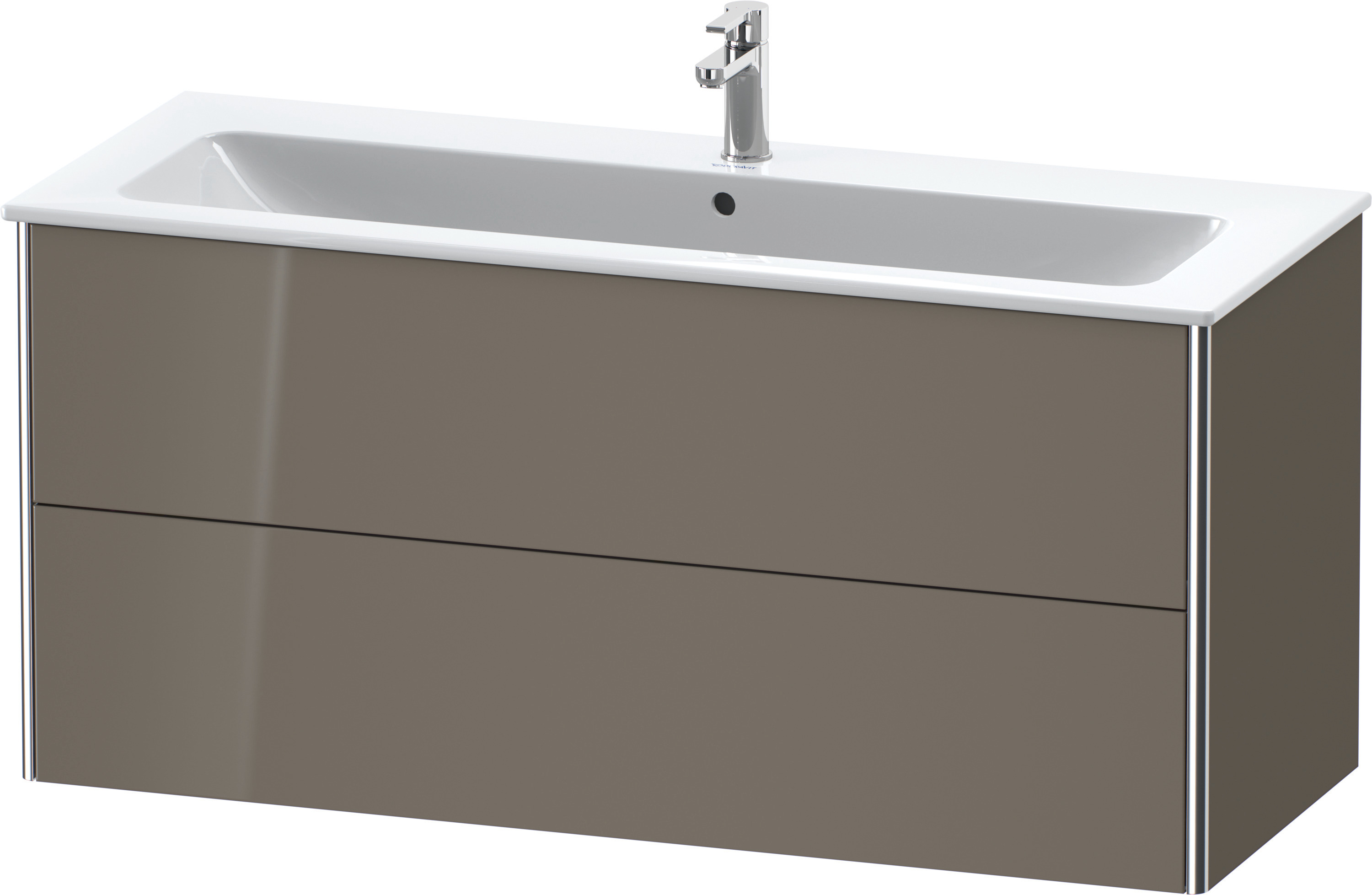 Duravit WT-Unterbau XSquare, 2 Schubkästen 560x1210x478mm, Flannel Grey Hochglanz
