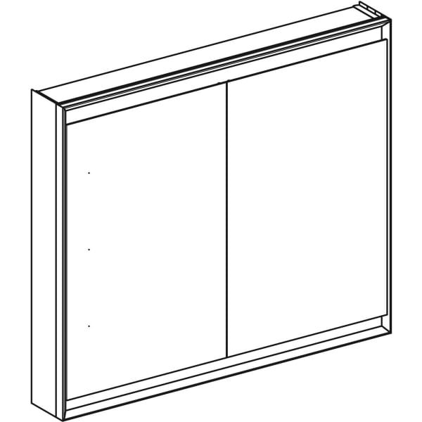 Geberit ONE Spiegelschrank mit ComfortLight 2 Türen, AP-Mont., 105x90x15cm, weiß
