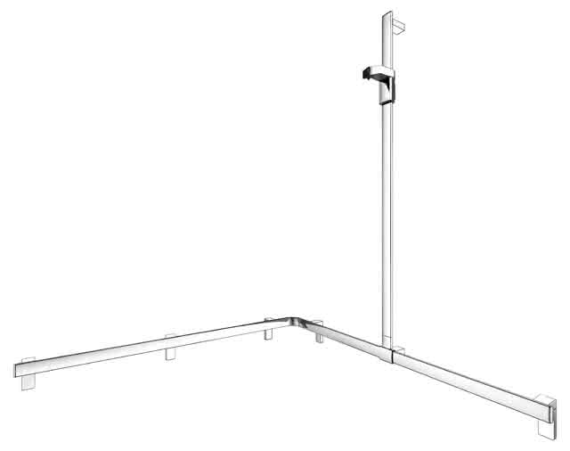 KEUCO Duschhandlauf AXESS 35015, Br.stg. r. 1150/1150/1301mm verchr.