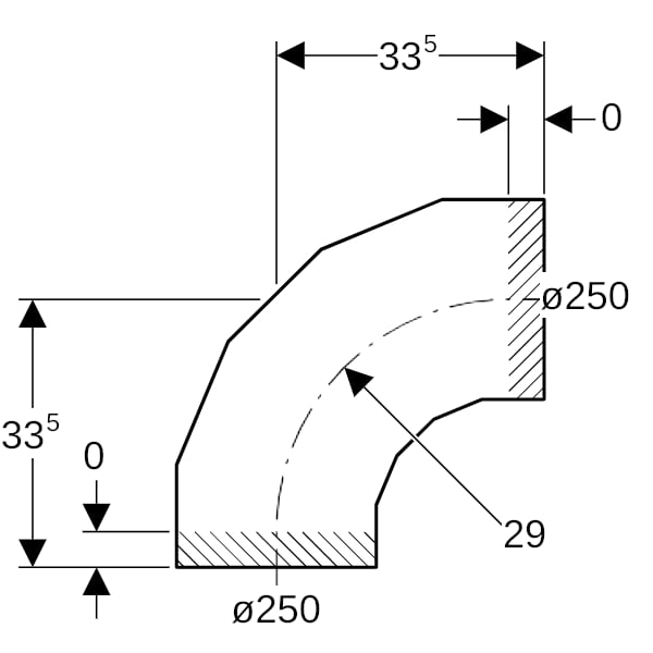 Geberit PE Segmentbogen 90Gr d250