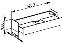 KE Unterbauschrank Edition 400 31461, mit Ausschnitt,weiß HG/weiß HG