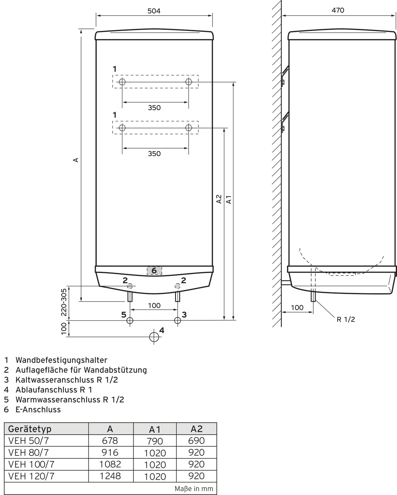 Vaillant VEH 80/7-3 ZWEIKREIS-Wandspeicher eloSTOR pro