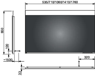 KEUCO Lichtspiegel Edition 400 11596, mit Spiegelheizung, 1060 x 650 x 33 mm