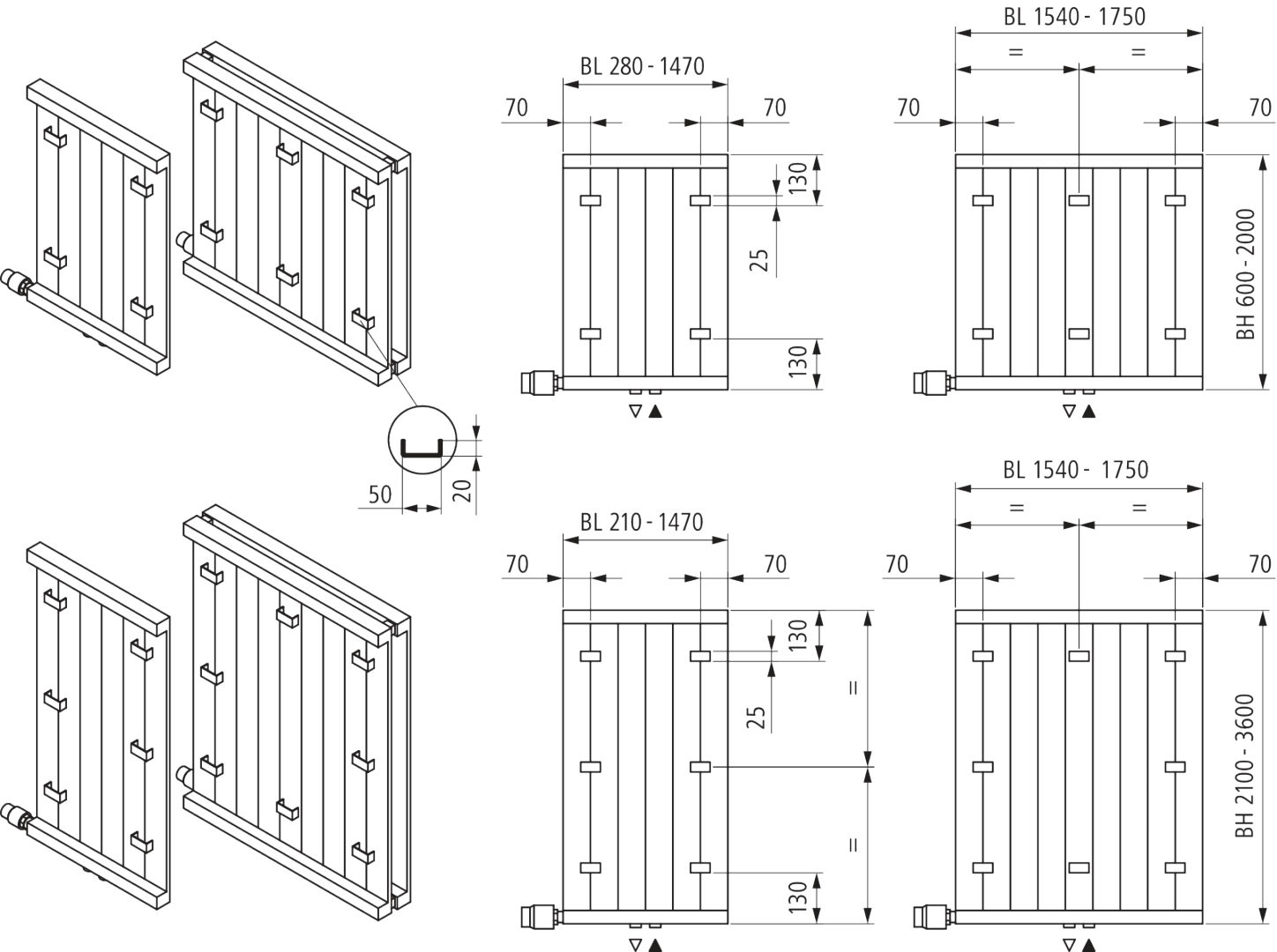 Kermi Heizwand HVN Typ20 BH1800x104x700 QN1913, RAL9016, 6 bar, ANB12