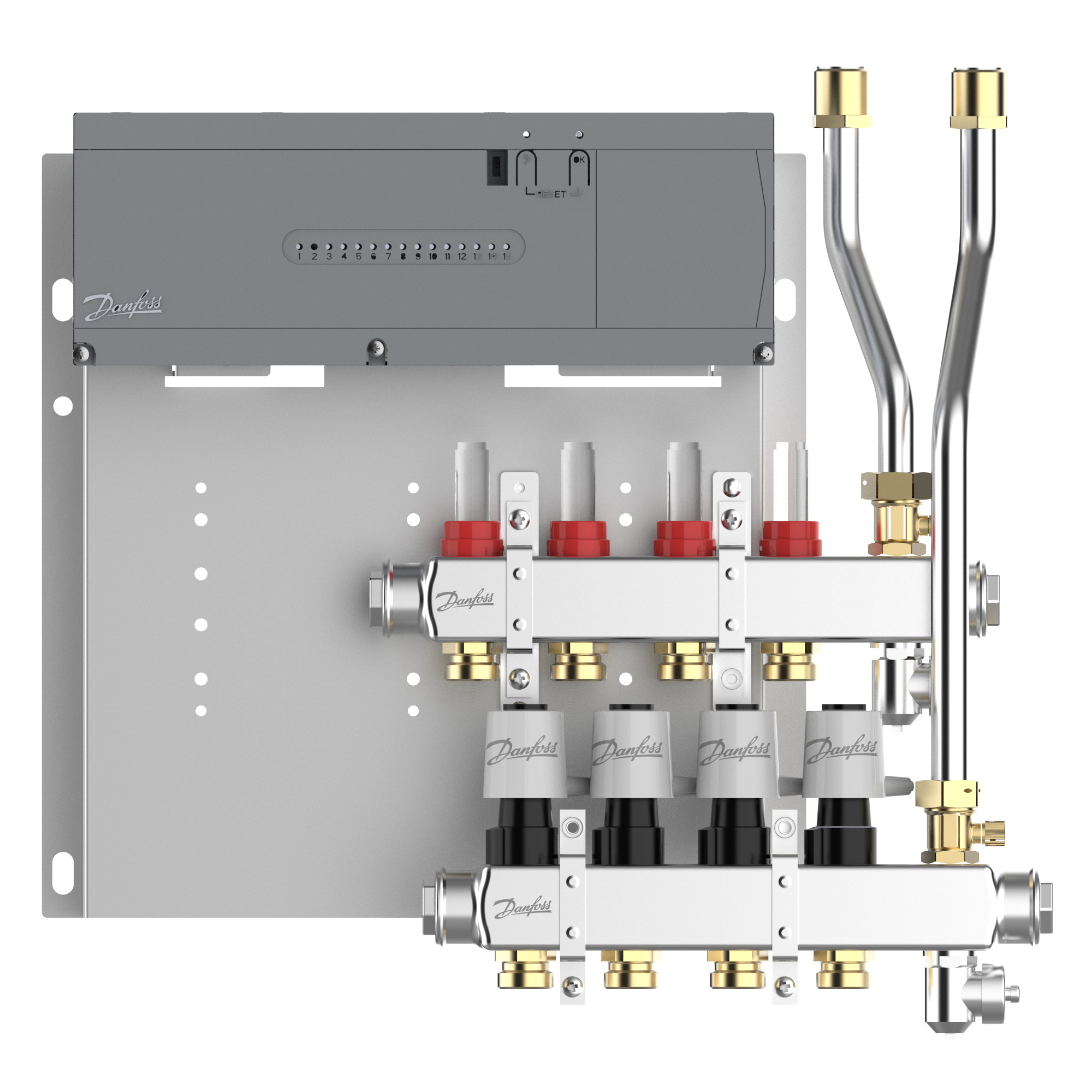 Danfoss Heizkreisverteiler Typ SGCi 4 HK u. Icon2 Hauptregler, TWA-A 230V