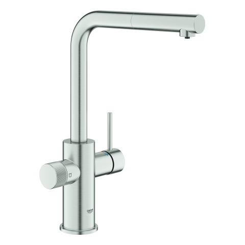 GROHE SPT-Batterie GROHE Blue Pure Minta 30590 L-Ausl. azb. Mous. supersteel