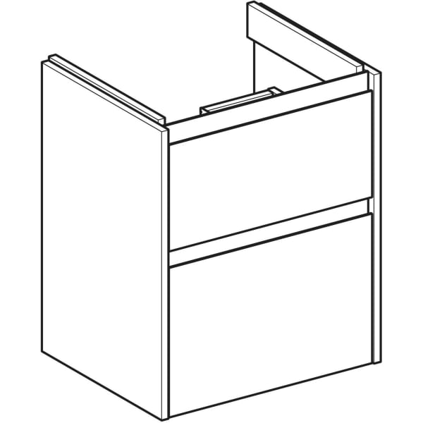 Geberit Renova Plan US f. WT, m. 2 Schubladen 50,4x60,6x40,5cm, lava/l. seidenmatt