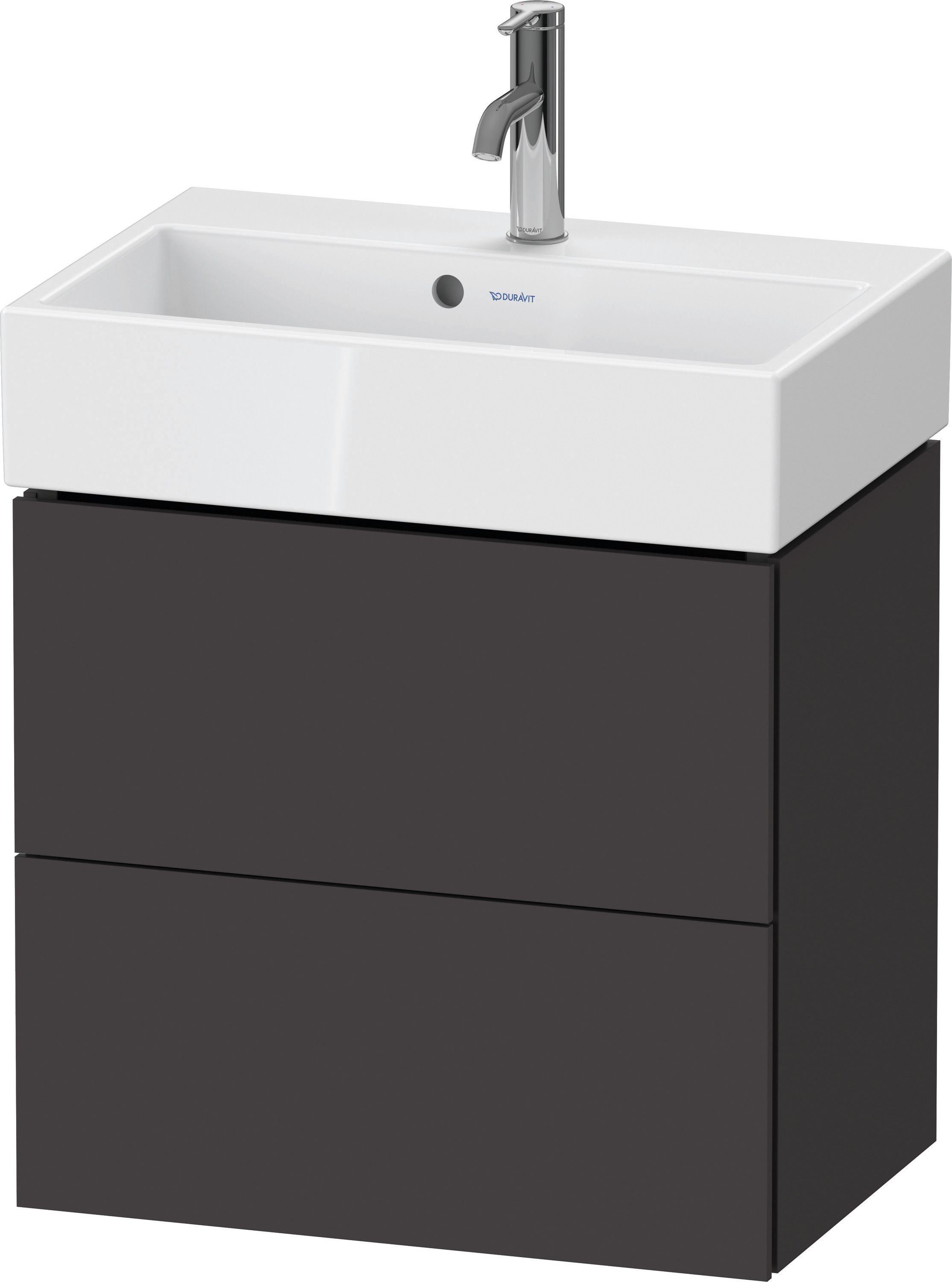 Duravit WTU L-Cube wandhängend, 2 Schubk. 544x584x391mm, Graphit Supermatt