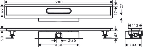 Hansgrohe Komplettset uBox universal für flache Installat.900mm für DR FS