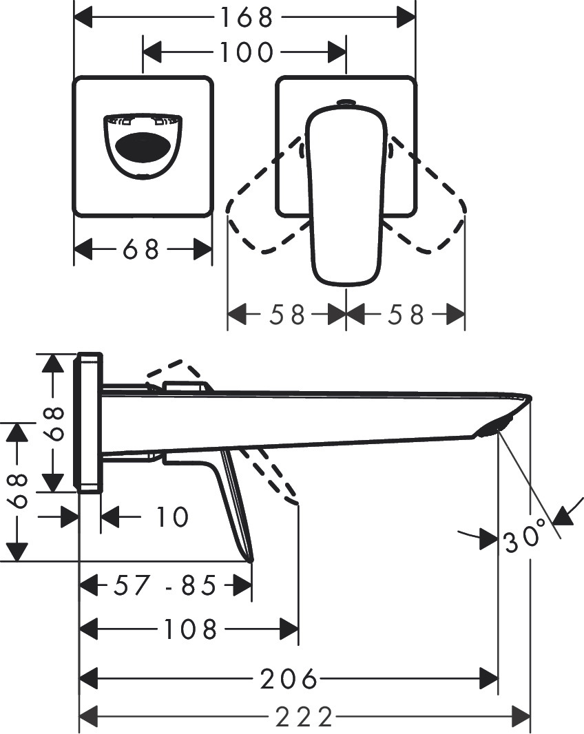 Hansgrohe 2-Loch Waschtischarmatur Unterputz Fine Logis F-Set chrom