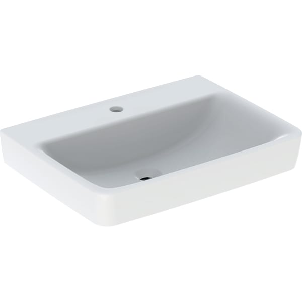 Geberit Renova Plan Waschtisch, 65x48cm m. Hl., o. Ül., weiß, KeraTect