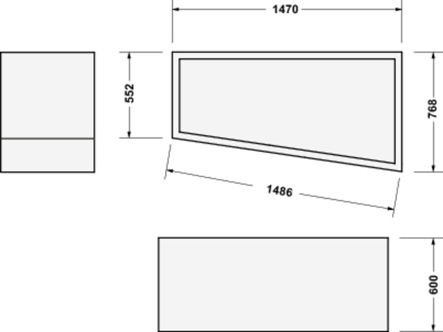 Duravit Wannenträger f.#700505 Duravit No.1 Badewanne 1500x800mm, Ecke rechts