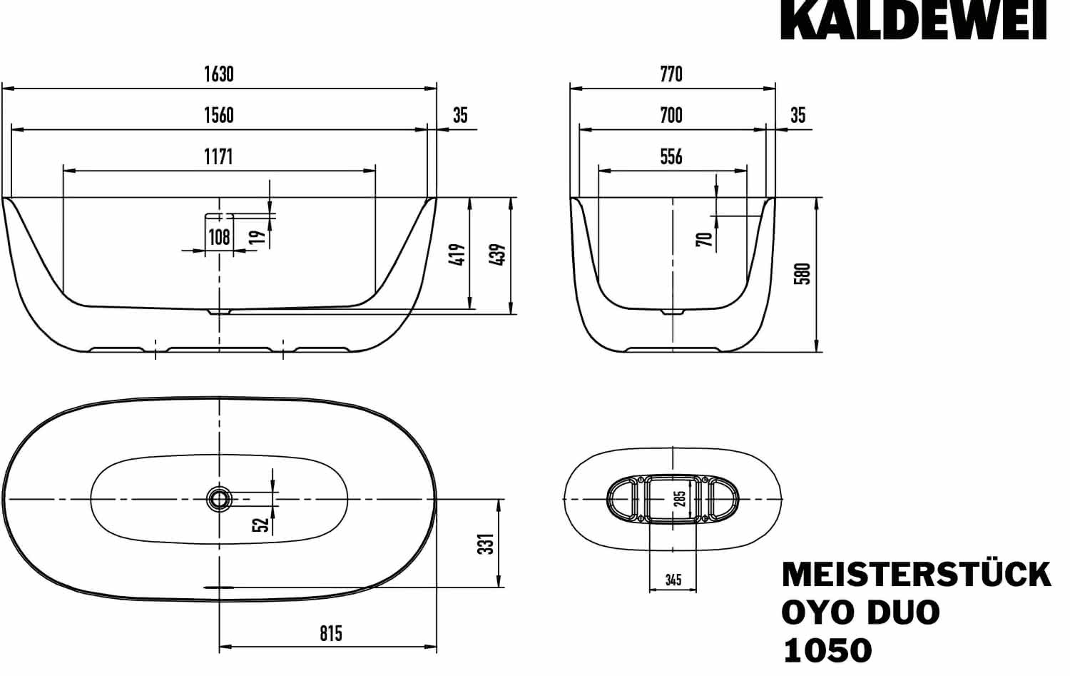 KA BW MEISTERSTÜCK OYO DUO Mod.1050-4034 ,1630x770mm,warm grey 60,SAD,KA4034