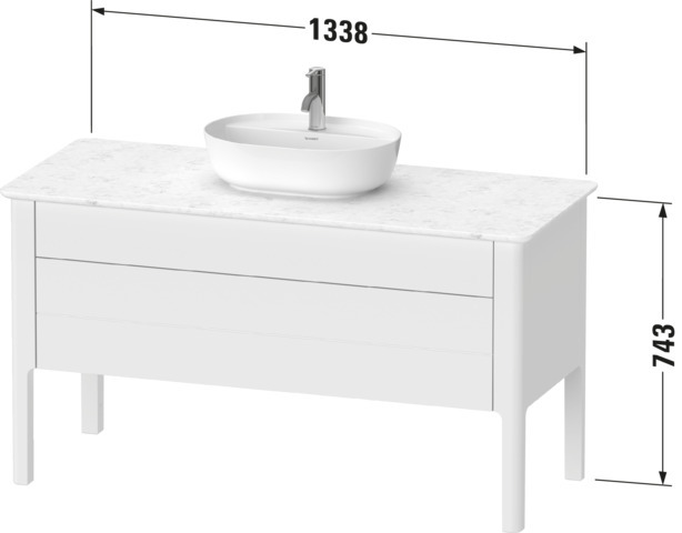 DU WTU bodenstehend Luv 743x1388x570mm 1 SchKa,1 Auszug,Taupe Seidenmatt