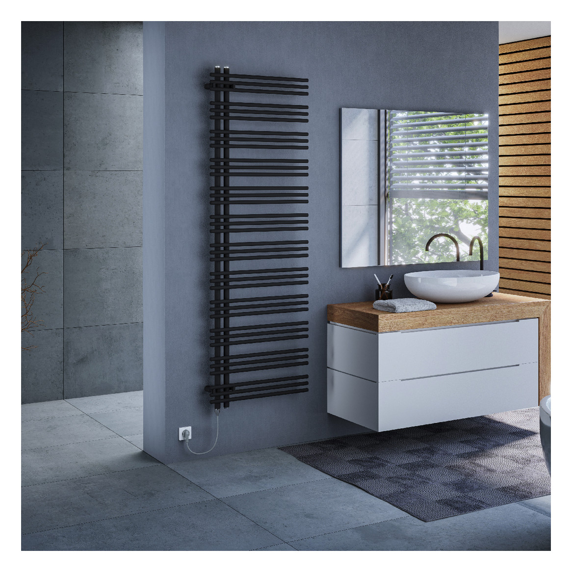 ZE Design-Heizkörper Yucca elektr. IHE YAZSR130060EAZD 1354x47x578 RAL 9016