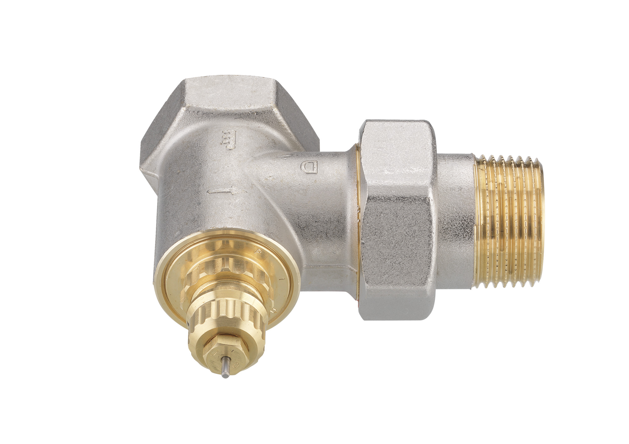 Danfoss Ventilgehäuse RA-G 25 R 1/1, Eck, matt vernickelt
