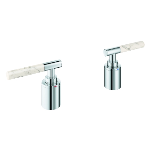 GROHE Hebelgriffe Atrio Private C. 48464 White Attica Caesarstone chrom