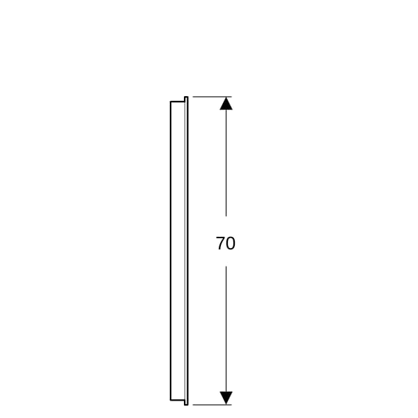Geberit Option Basic Lichtspiegel, eckig Beleuchtung oben, 60x70x3cm, alu. elox