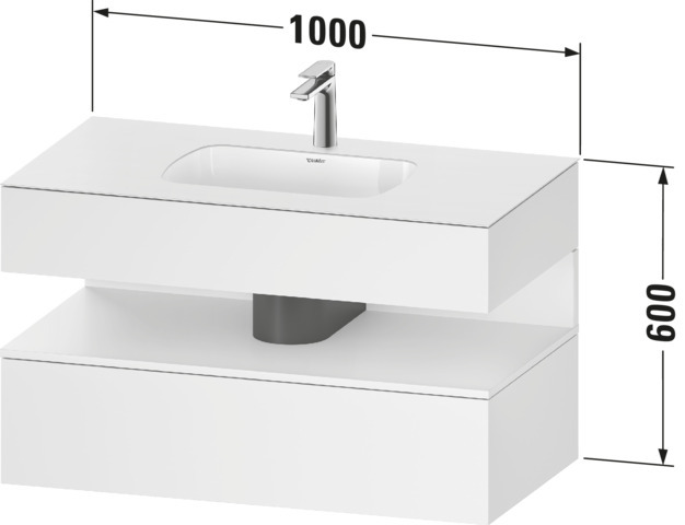 Duravit QA EWT m.Kons-WTU,1000x550x600mm,Az:1 Ni-Bel,Basalt Matt,Taupe Supermatt,Dekor