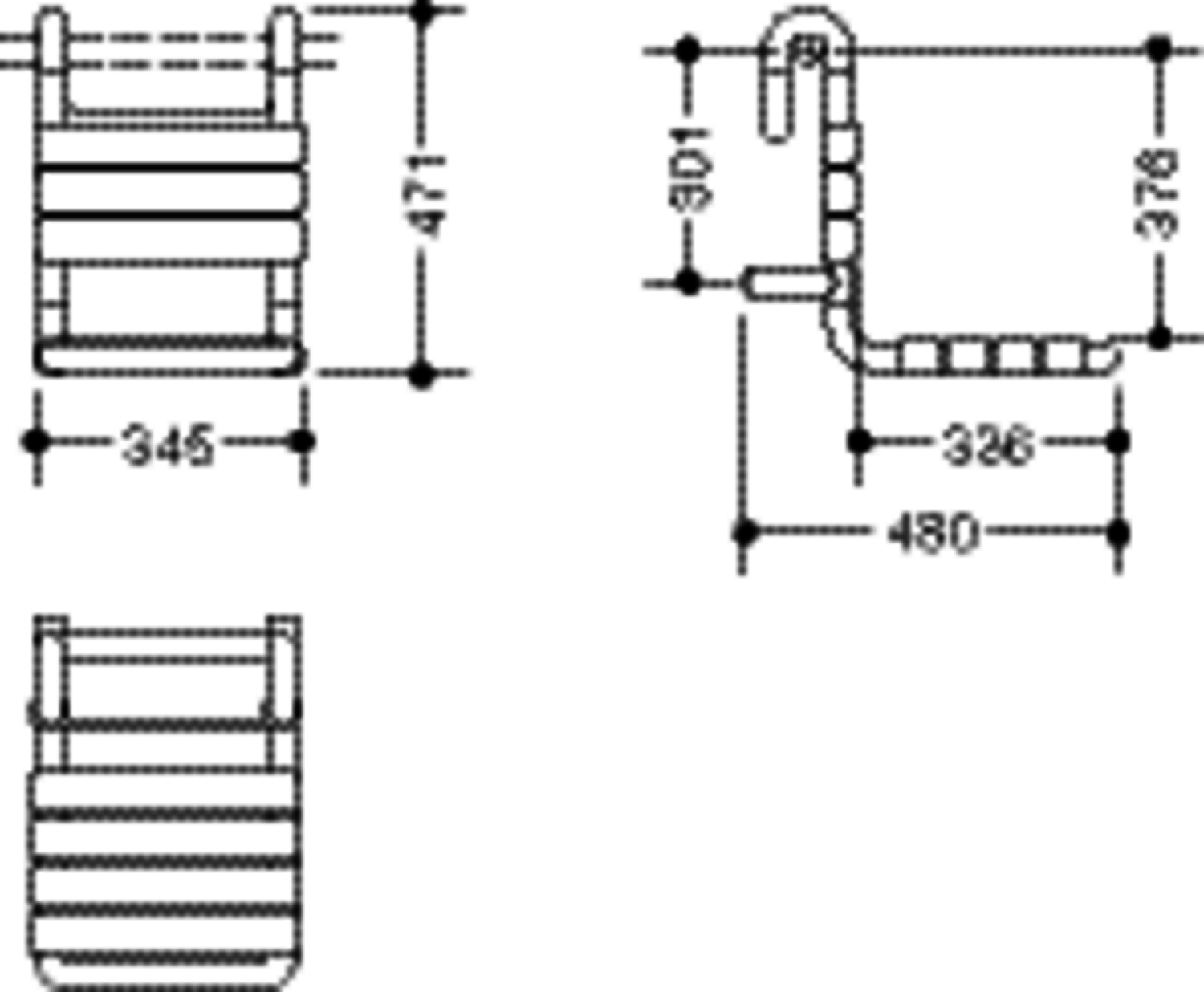 HEWI Einhängesitz Ser 801, matt, B:345 mm, H:471 mm, T:480 mm reinweiß