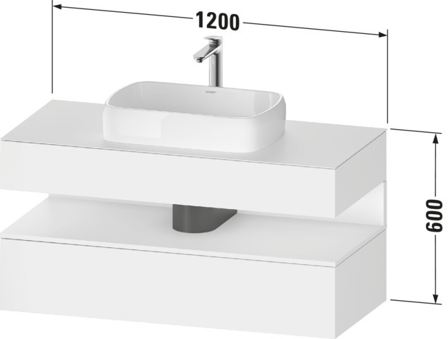 Duravit QA Kons-WTU,Wdh,1200x550x600mm,1 Ausz Ni-Bel,Taupe Matt,Ni:Taupe Matt,Dekor