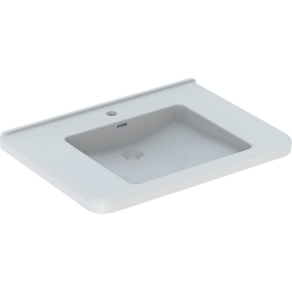Geberit Renova Comfort WT eckig, barrierefrei 75x55cm, m. Hl., m. Ül., weiß, KeraTect