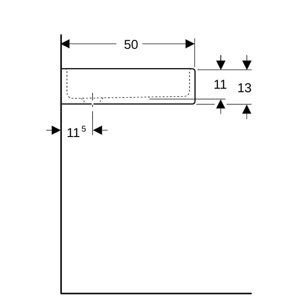 Geberit Publica Mehrzweckbecken ohne Überlauf 60x13x40cm, weiß