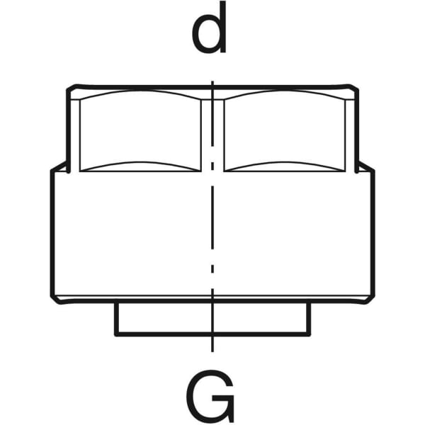 Geberit Anschlussverschraubung für Eurokonus d15-EuG3/4