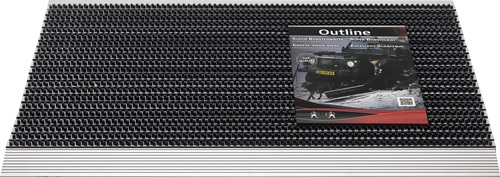 Fußmatte Alu-Anlaufkante schwarz/silber PP/Alu L500xB800xS22mm Fußmatte Alu-Anlaufkante schwarz/silber PP/Alu L500xB800xS22mm