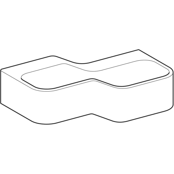 Geberit Bambini Spiel-/Waschlandschaft B:90cm 2 Waschpl., tieferes B re, o. Hl., weiß
