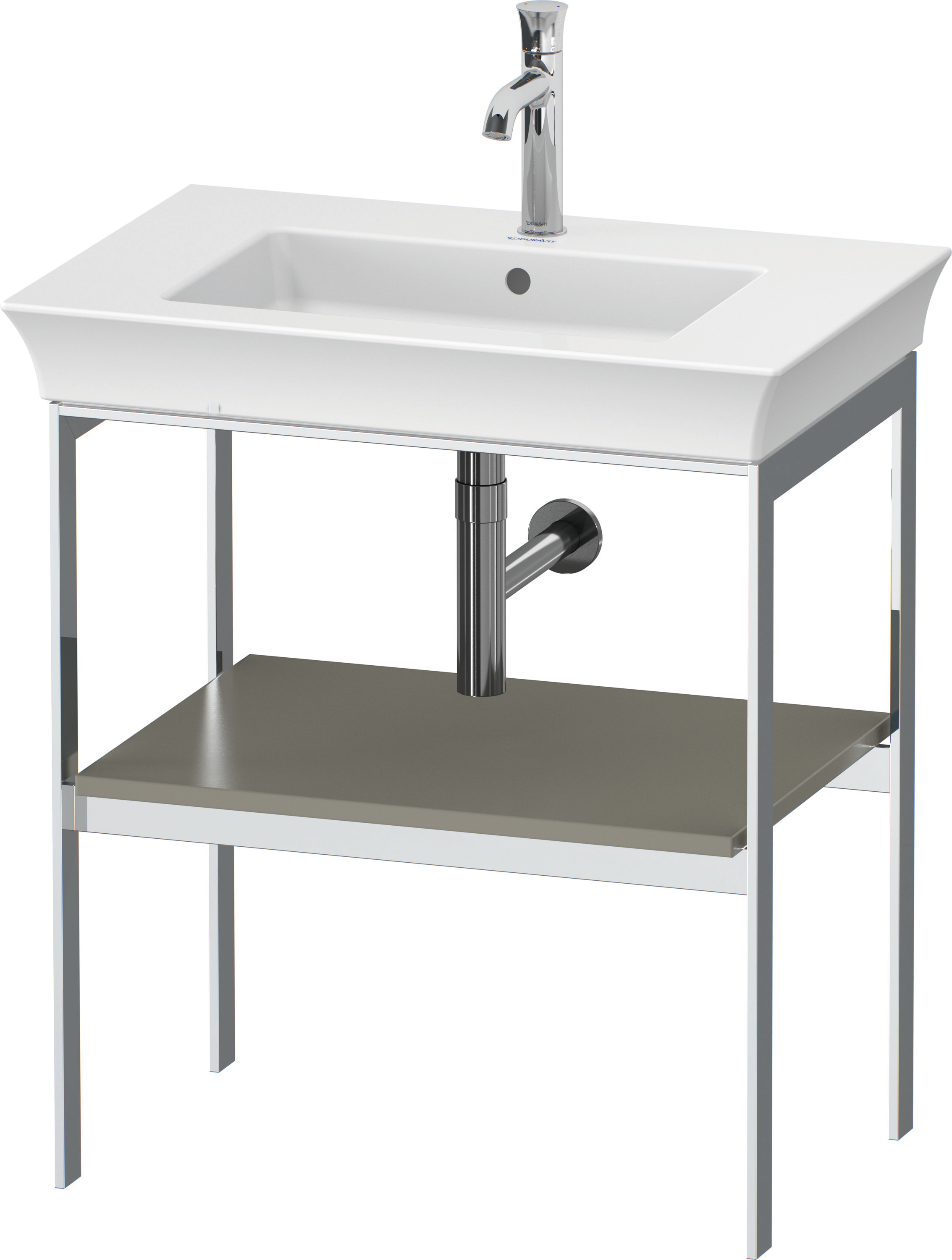 Duravit Metallkonsole bodenst. White Tulip 760x684x450mm, Steingrau Seidenmatt