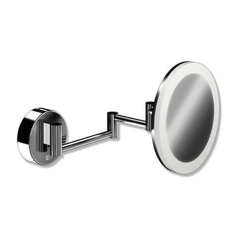 HEWI Kosmetikspiegel LED, rund verchr., 5-fach Vergrößerung, Dual Light