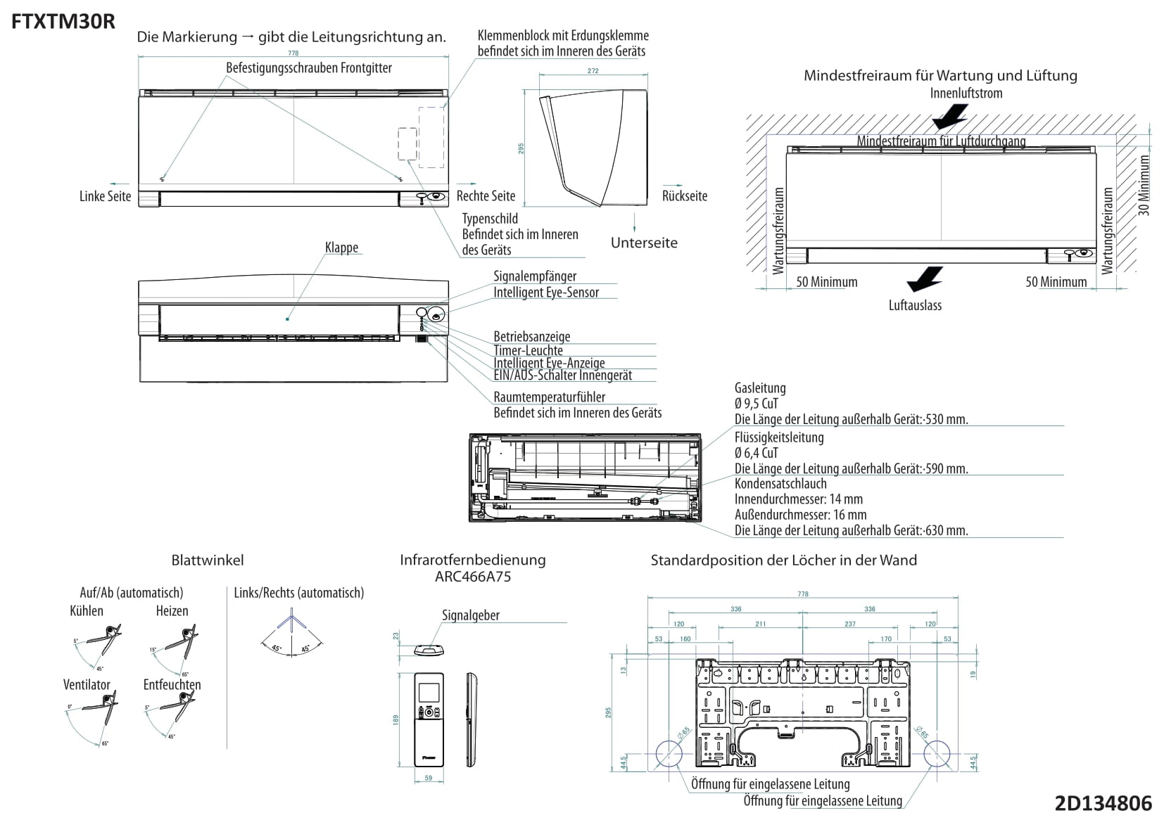 Daikin DAIKIN R32 Wandgerät FTXTM Typ: 30A Perfera Cold Region weiß inkl. IR-FB