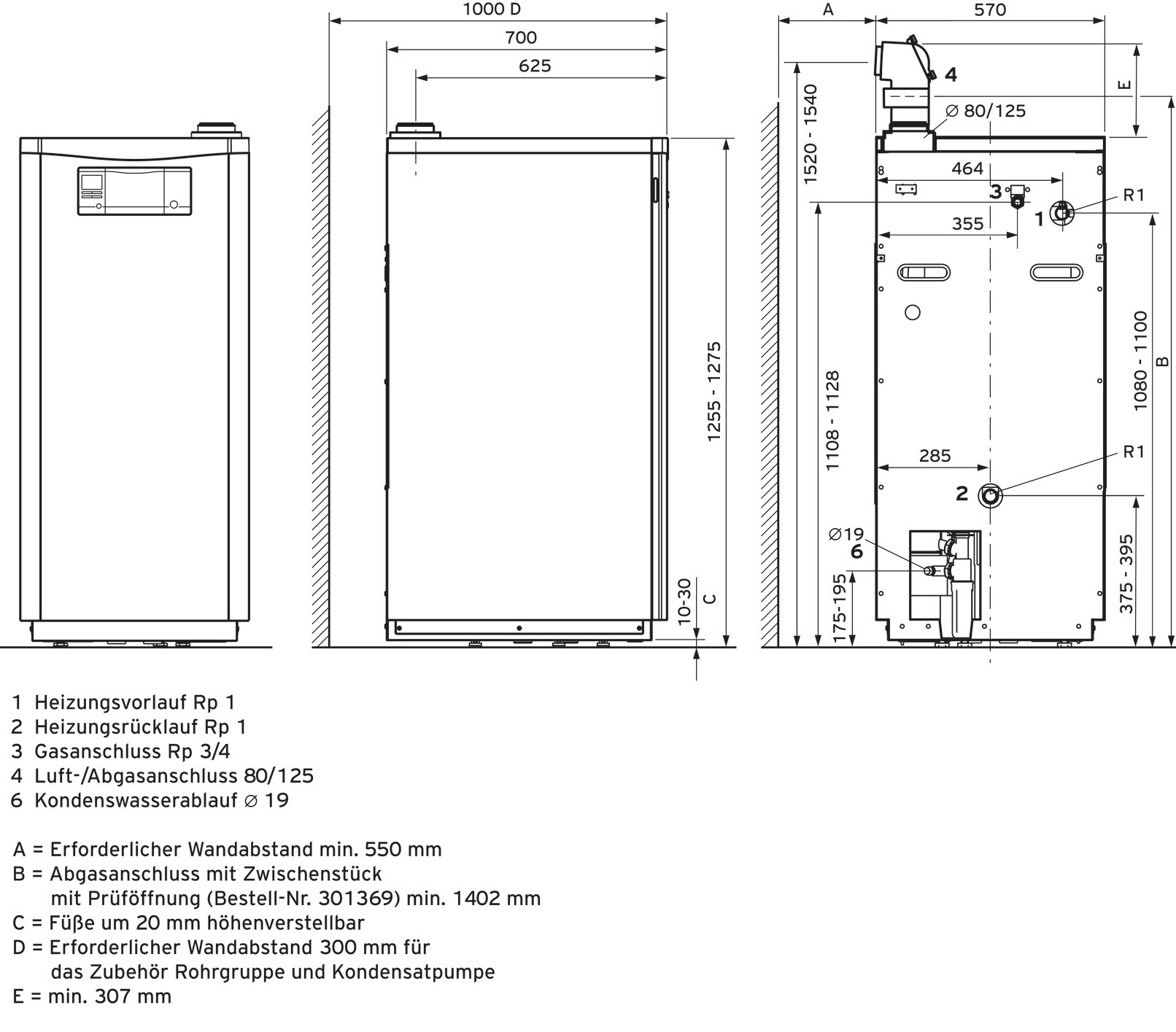Vaillant ecoVIT VKK 356/5 Gas-Brennwertkessel 35 kW, E- u. LL-Gas