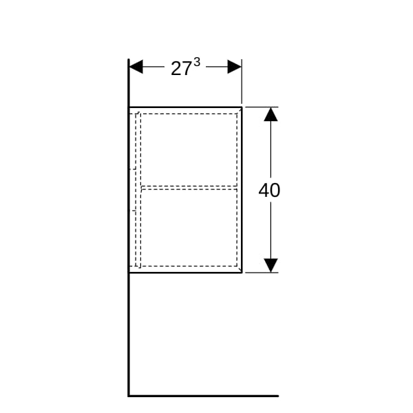 Geberit iCon Seitenelement wandhängend 37x40x27,3cm, lava