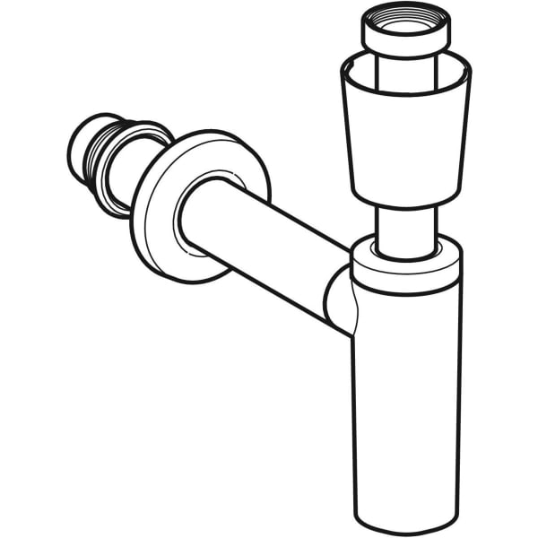 Geberit Tauchrohrgeruchsverschluss für WB Abgang horiz., d40, G1 1/4, weiß-alpin
