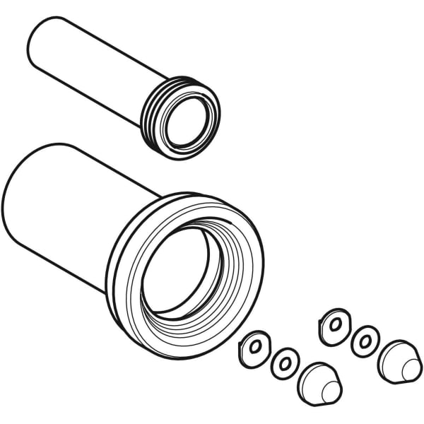Geberit Anschlussset für Wand-WC d110/45, L:18,5cm, mattverchr.
