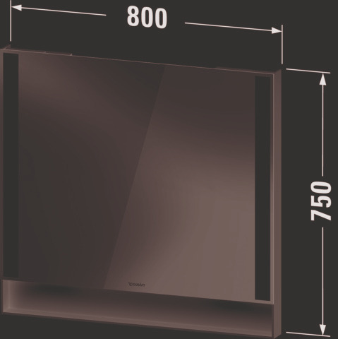 DU Qatego Spiegel,mit Beleuchtung,Wdhg, Wandmontage 800x65x750mm,Weiß Matt