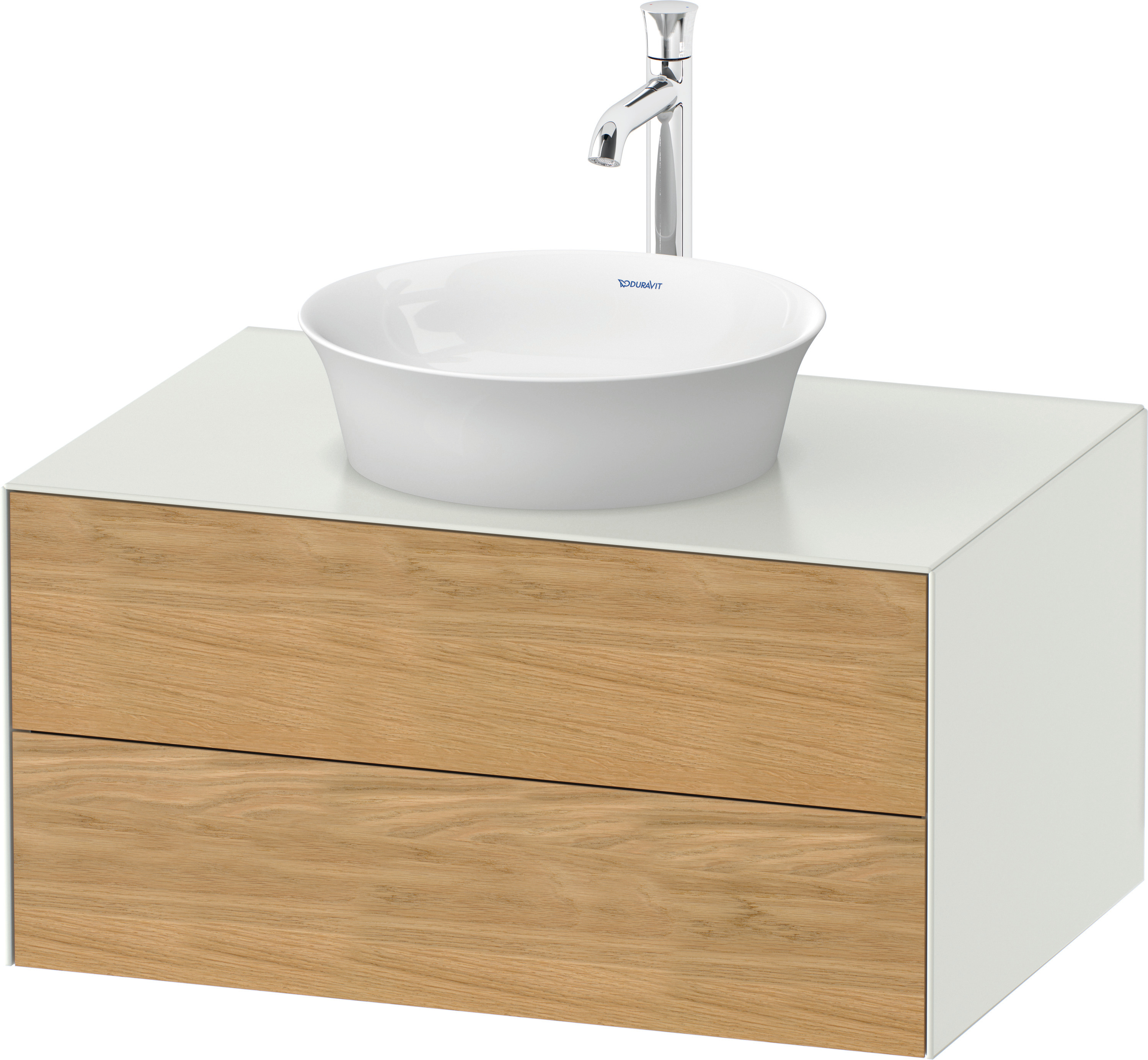 Duravit WTU White Tulip wandhängend, 2 SchKa 408x800x550mm,Eiche N.M/Weiß Seidenmatt