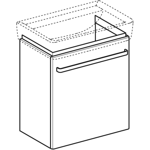 Geberit Renova Compact US 55cm für WT 60cm mit 1 Tür, 55x60,4x36,7cm, hellgrau