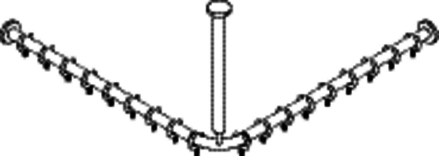 HEWI VH-Stange Ser 801,A1/2:883,kürzb., 18 Ringe, Deckenabh. A:500 signalweiß