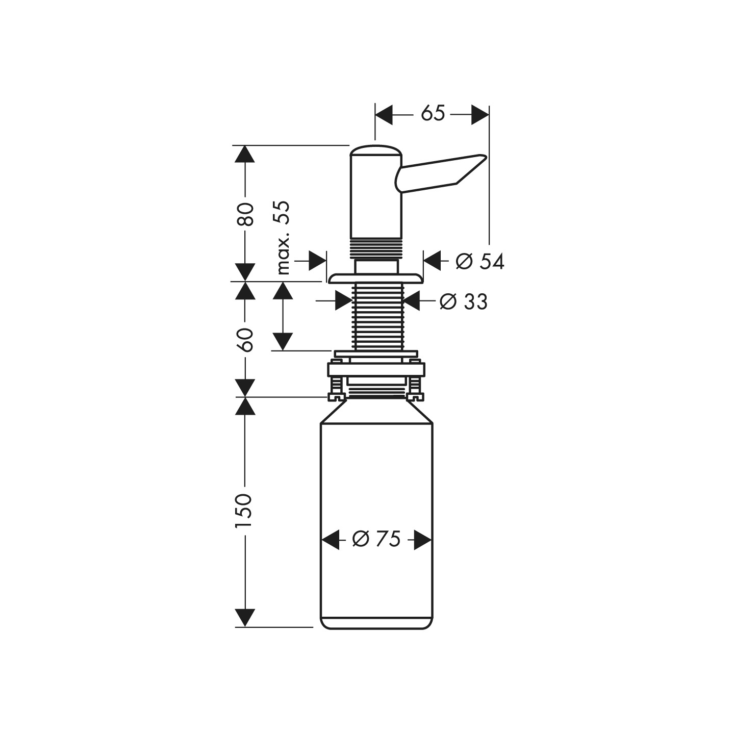 Hansgrohe Spülmittelspender Einbauversion  300ml chrom