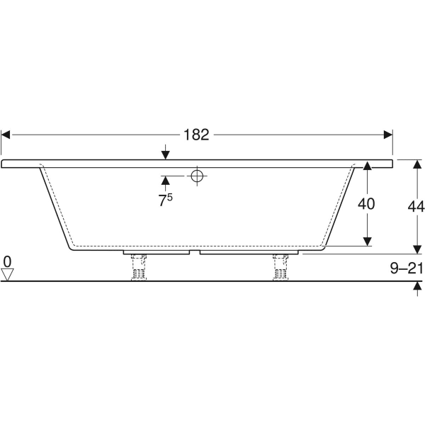 Geberit Renova Eckbadewanne 135x43,5x135 cm weiß