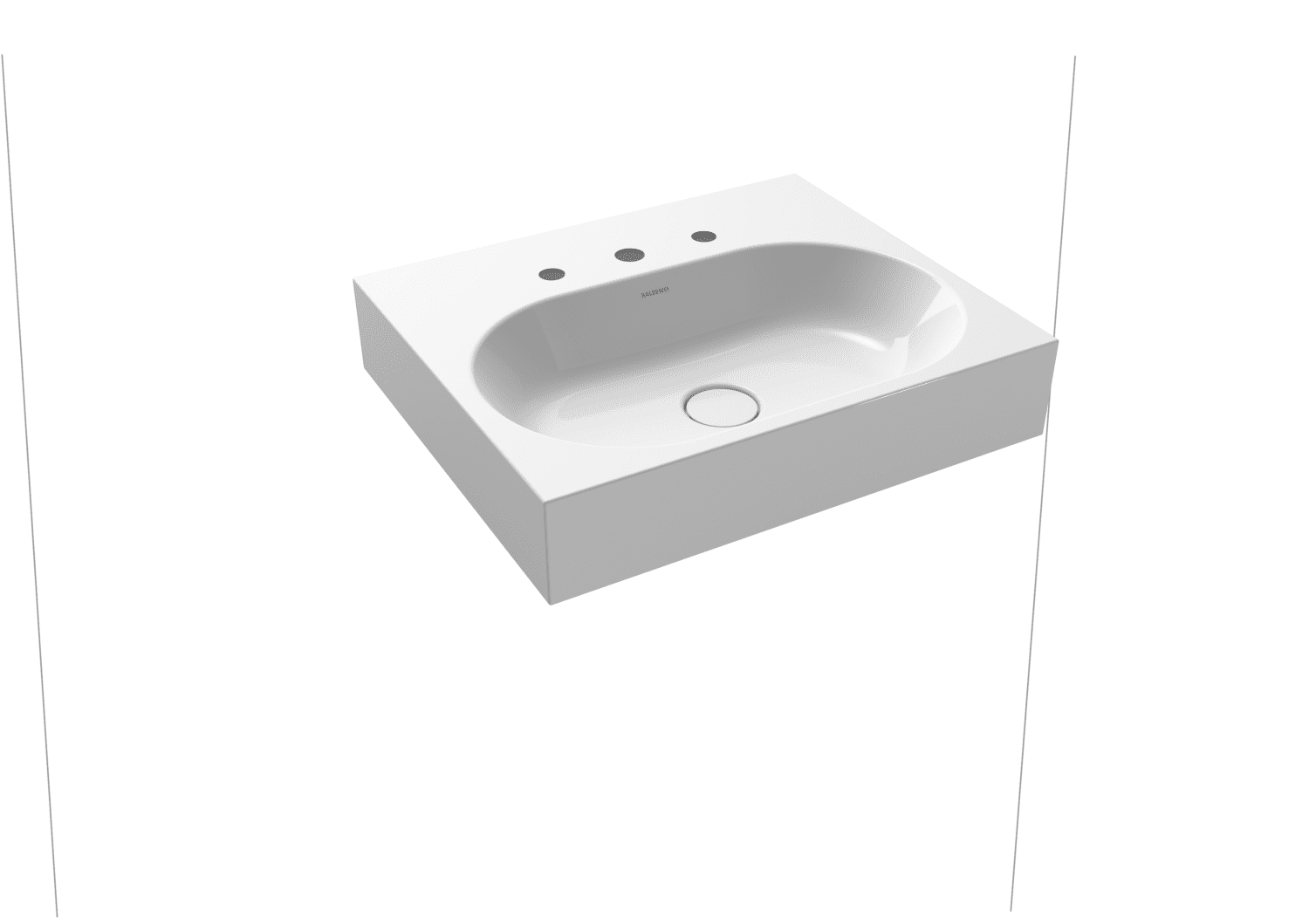 KA WB CENTRO WANDWASCHTISCH Mod.3061,600 x500mm,alpinweiß,Perl-Effekt,m. 3HL,oÜL