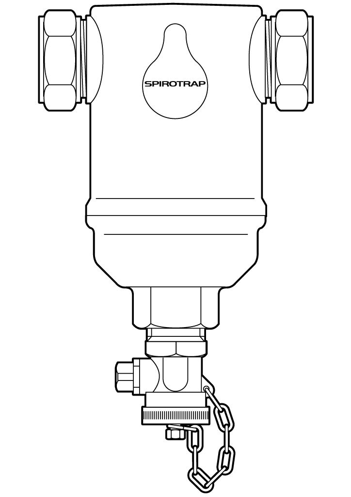 Spirotech Schlammabscheider SpiroTrap 22 mm, 10 bar, 110 Grad