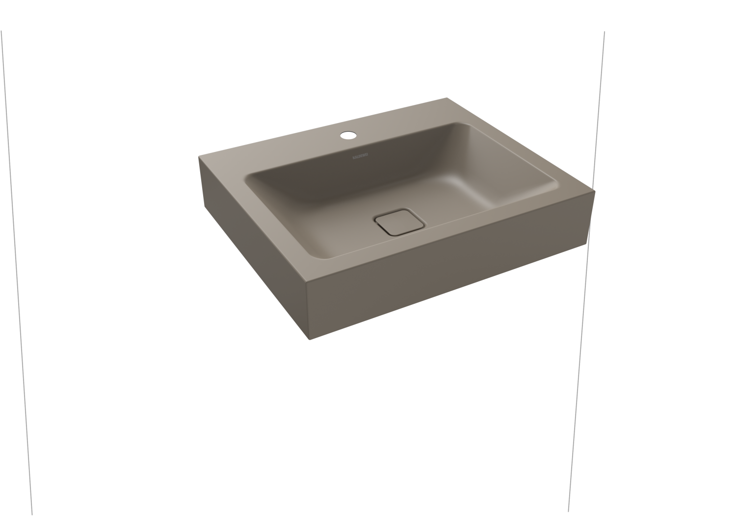 KA WB CONO WANDWASCHTISCH Mod.3089,600x 500mm,warm grey 60,PEFF,AD,m. 1HL,oÜL