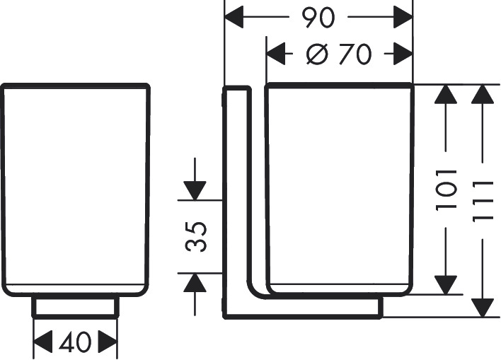 Hansgrohe Zahnputzbecher Axor Universal  Rectangular BGO