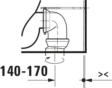 Duravit Qatego Stand-WC TS f. Kombination Rimless,Abg. Vario, Weiß HG, HG