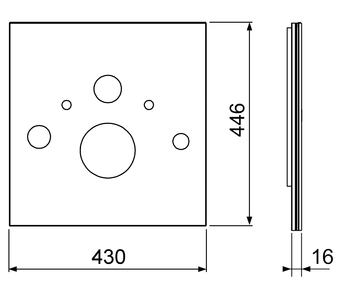 TECElux WC-Glasplatte f. Dusch-WC Toto+Geberit Gl. schw. glzd.